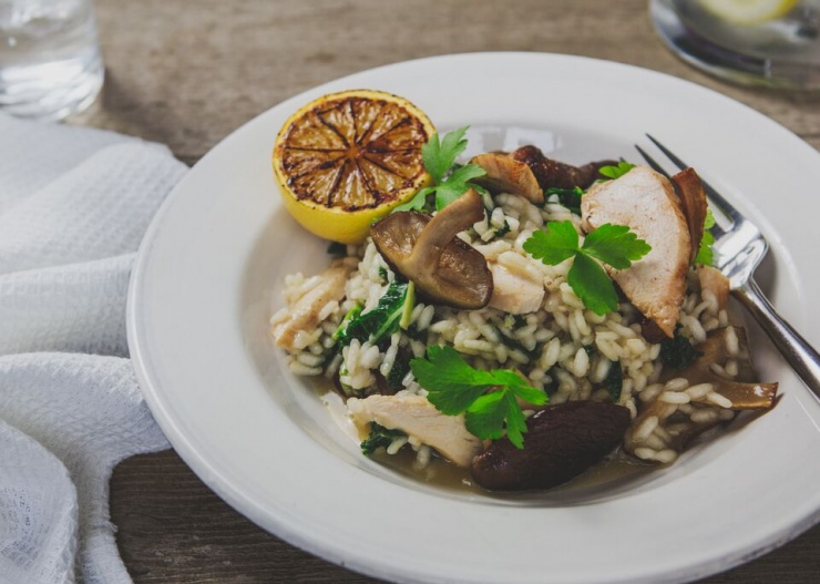 chicken, kale and spinach risotto