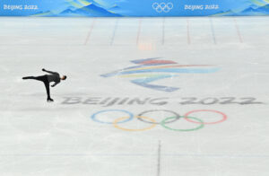 Figure skater at Beijing 2022 skating rink